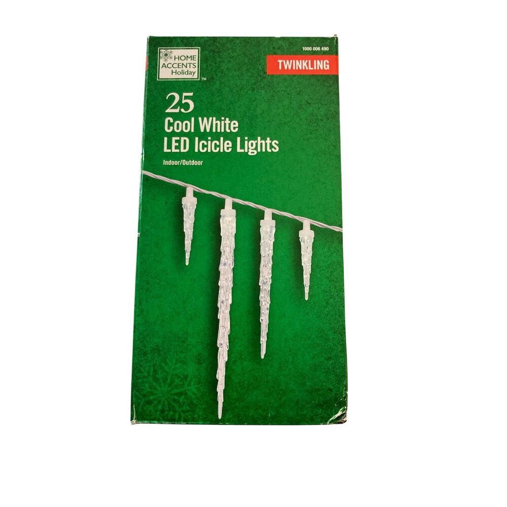 Home Accents Holiday Cool White LED Icicle Lights Twinkling